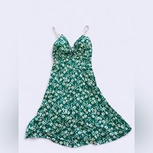 Green and White Floral Mini Dress